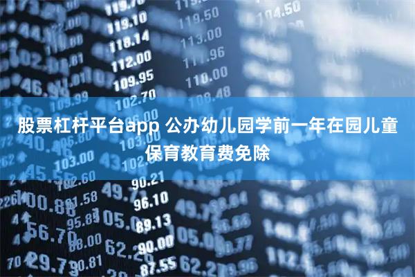 股票杠杆平台app 公办幼儿园学前一年在园儿童保育教育费免除